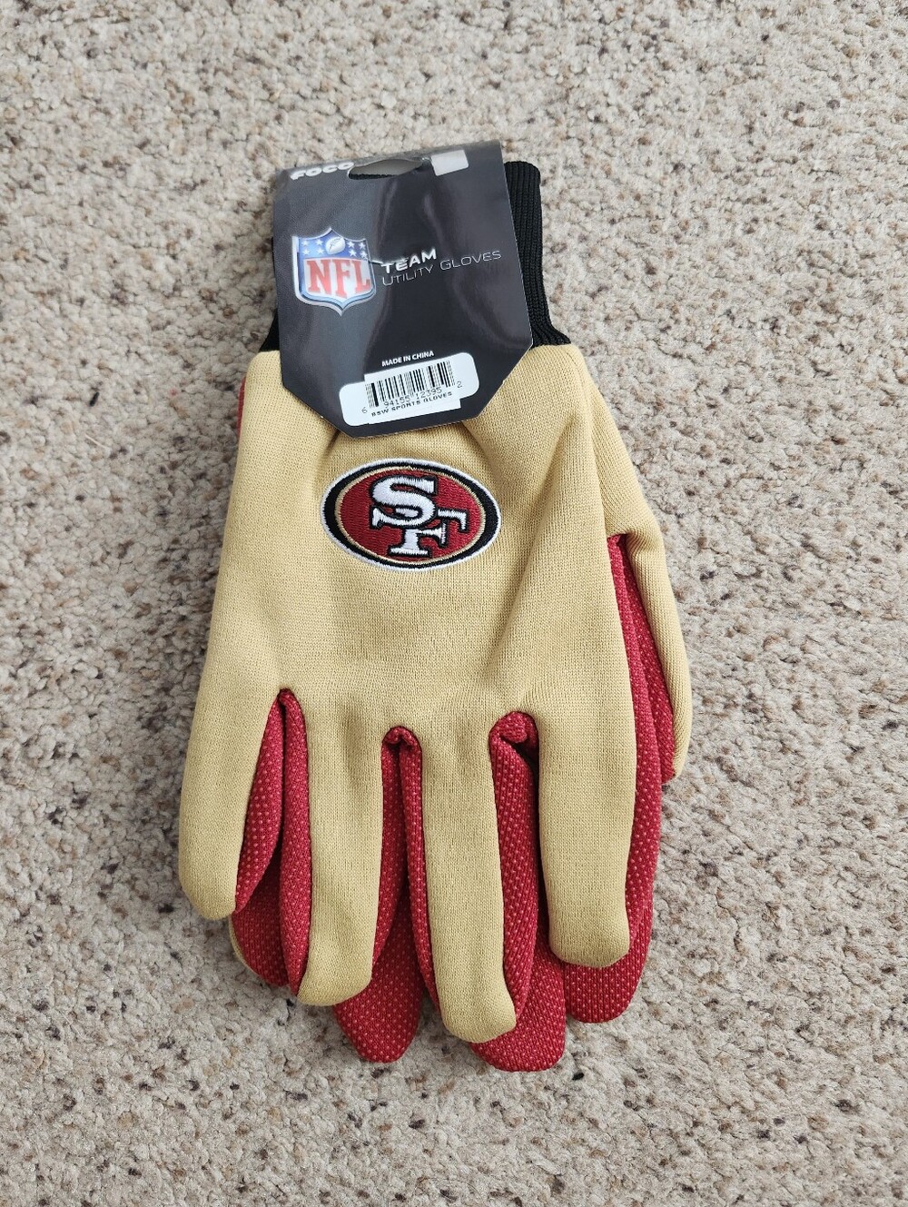 NFL San Francisco 49ers Gold and Red Utility Gloves